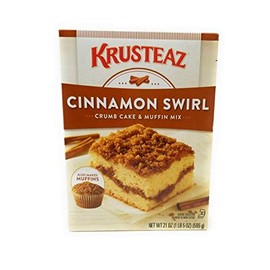 Krusteaz Cinnamon Swirl Crumb Cake & Muffin Mix, Made with No Artificial Flavors or Colors, Also Makes Muffins, 21-Ounce Box (Pack of 2)