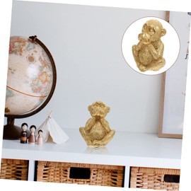 TEHAUX Three not Monkeys feng Shui Monkey Figurine See no Evil Hear no Evil Speak no Evil Chinese Monkey Sculpture Dining Room Decor for Table 3 Wise Office Resin Old Fashioned