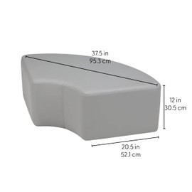 FDP Pro Series Quarter Circle Accent Ottoman (12" Height); Hand Upholstered Commercial Furniture for Hotel Lobby, Office, Restaurant, Home and More; Collaborative and Configurable Seating - Black