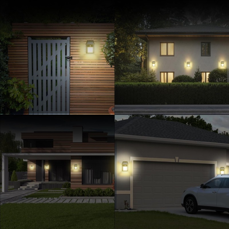 Solar Wall Lights Outdoor [2 Pack] Dusk to Dawn Solar
