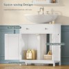 TEENFON Pedestal Sink Storage Cabinet with 2 Doors and Drawer,