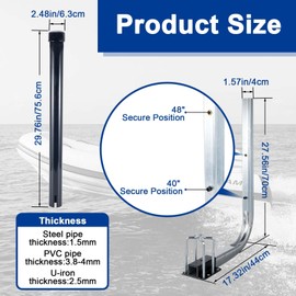 Boat Trailer Guide, Trailer Guide Ons Electro-Galvanized Steel with PVC Pipes for Ski Boat, Fishing Boat, Sailboat Trailer, Black and Silver
