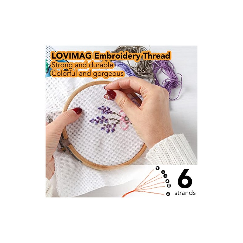 LOVIMAG Embroidery Floss 60 Skeins Per Pack for Cross Stitch
