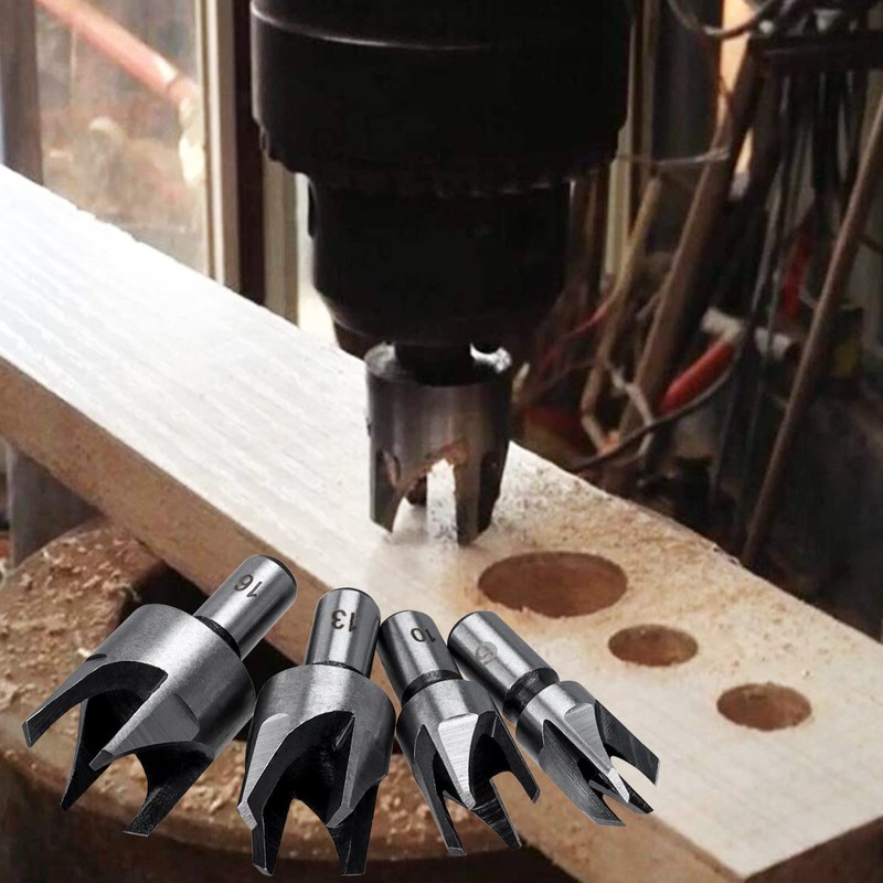 Bestgle Tenon Drill Bit Set 8 Pieces Wood Plug Cutter