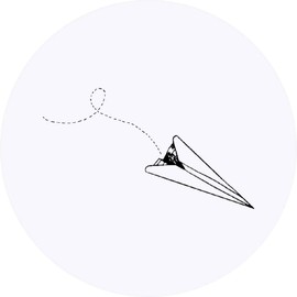 24 x 40mm Round 'Paper Airplane' Stickers (SK00004719)