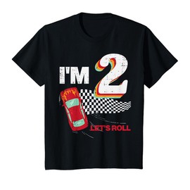 2nd Birthday Race Car Drift Im 2 Bday Party Boys Girls Kids T-Shirt