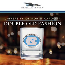 Heritage Pewter North Carolina Double Old Fashion | Double Rocks Glass 14 OZ for Liquor | Expertly Crafted Pewter Glass