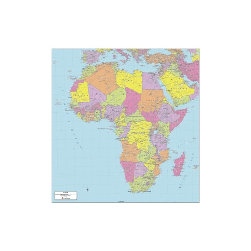 MapSherpa: Africa Political Wall Map - 24 x 25 inch