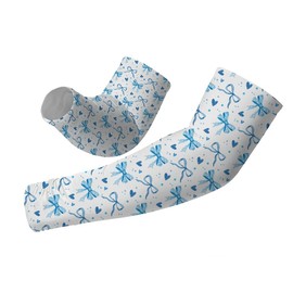 Blue Bows Gardening Cooling Arm Sleeves for Women Men, UV Protection Cooling Arm Cover for Outdoor Sport Travel - M