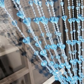 ave split Beaded Curtain Doorways Acrylic Hanging Door Beads String Curtains Tassel Room Divider Screen Decor for Doorway Window Living Room Wedding 053dzs (Dark Blue)
