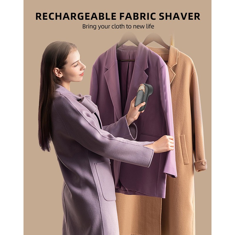 Fabric Shaver Lint Remover, Rechargeable Lint Shaver with 6-Leaf Blades,