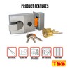 TSS Standard Non-Deadlocking Nightlatch, 60mm Backset, Complete with Rim Cylinder