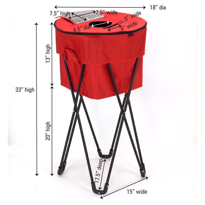 Household Essentials 2170-1 Standing Ice Cooler, Red