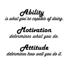 Newclew Ability is What You're Capable of Doing. Motivation Determines What You do Home Bedroom Mural DIY Quote Saying Inspirational Wall Sticker Decals Transfer Removable Words Lettering