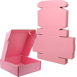 Lmuze Small Pink Shipping Boxes for Small Business Pack of 25-6x6x2 inches Cardboard Corrugated Mailer Boxes for Shipping Packaging Craft Gifts Giving Products