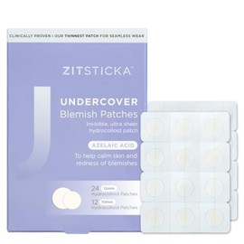 ZitSticka Acne Patches for Face and Body, Hydrocolloid Stickers to Cover Pimples & Flaws, Zit Spot Stickers, Body Blemish Patch (UNDERCOVER INVISIBLE 36 Pack)