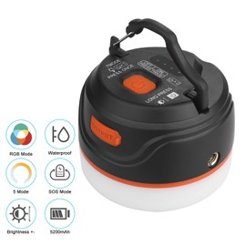 Fomito LED Camping Lantern Tent Light Rechargeable 5200mAh with 7 Modes, IP65 Waterproof, Magnetic Base for Hurricane Emergency, Outdoor Hiking, Storm and Car