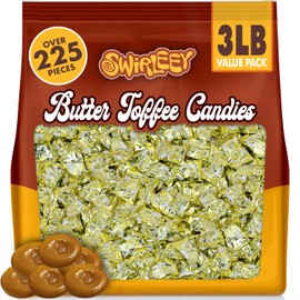 Butter Toffee Candies - 3LB - Old Fashion Hard Candy - Vintage Bulk Candies - Rich Smooth Toffee Candy Individually Wrapped