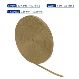 MECCANIXITY Nylon Webbing Strap Flat 3/8 Inch 50 Yards Dark Yellow for Outdoor DIY Gear Repair, Backpack, Luggage-Rack, Crafts