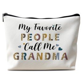 YeiHe Gifts for Grandma, My Favorite People Call Me Grandma PU Leather Makeup Bag, Grandma Birthday Gifts, Grandma Gifts from Grandchildren, Best Grandma Gifts, Grandma Cosmetic Bags Toiletry Bag
