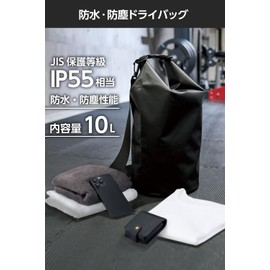 ELECOM Waterproof Bag Dry Bag Drum Type 10L Dustproof Sea Gym Fishing Camping Black PWWPBD10BK