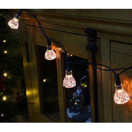 Toyland 40 Diamond Lights - Clear Bulbs - 5.8 Meters Long - Christmas Lights - Home Lights