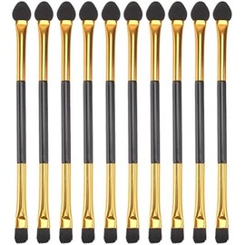 20 Piezas Brochas de Sombras de Ojos, Doradas de Doble Punta