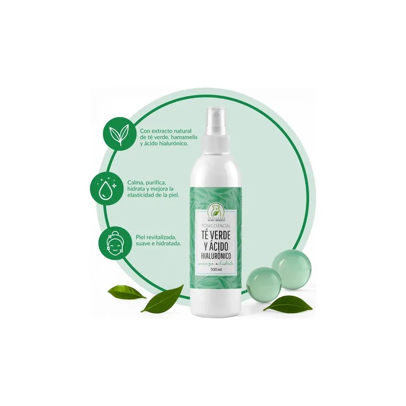 Tónico Facial de Té verde con Ácido Hialurónico Humecta 500ml