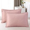 WINLIFE 100% Cotton Quilted Pillow Sham Floral Printed Pillow Cover