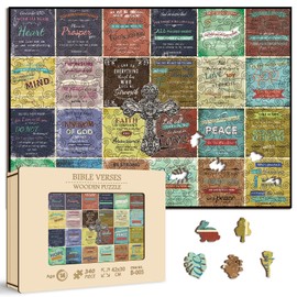 Wooden Bible Puzzle for Adult, Christian Religious Wooden Puzzles, Inspirational Motivational Bible Verse Puzzles, 15.7 * 11.2 in
