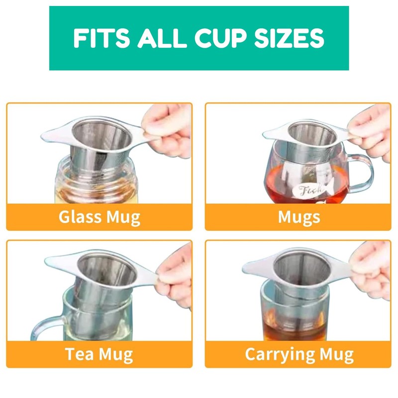 RIKONDA Universal Tea Infuser with Lid - Stainless Steel Loose