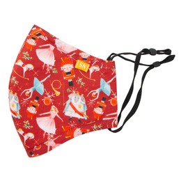 Spring Notion Reusable Washable Festive Christmas New Year Cotton Cloth Face Mask for Adults and Kids Nutcracker Ballerina Red L