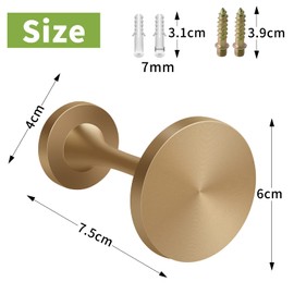 Curtain Holdbacks, Brass Gold Decorative Curtain Tiebacks Hooks Wall Mounted Round Medallion Drapery Holders Holdbacks Metal Curtain Pull Backs with Screws, 2 Pack