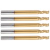 5Pcs 3‑Flute Flat End Milling Cutter Ti Plating Router Bits