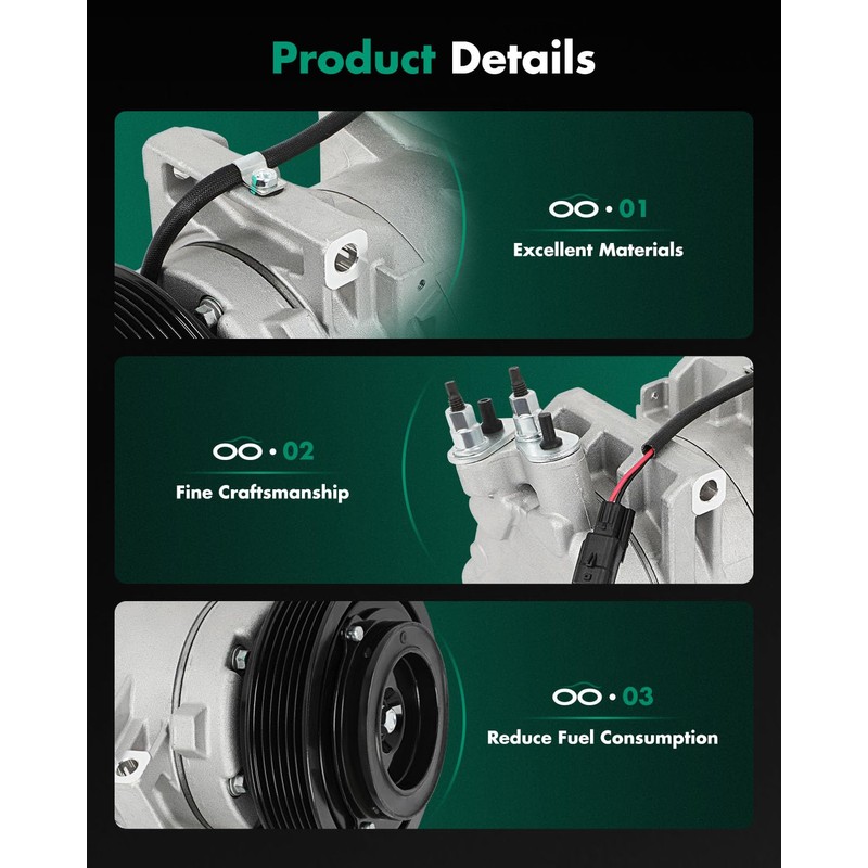 SCITOO AC Compressor with Clutch for 2008-2013 for Compatible for