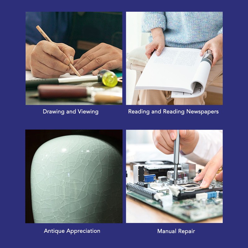 Magnifying Glass 5X 3X 10X Handheld Magnifier 3 Color Adjustable