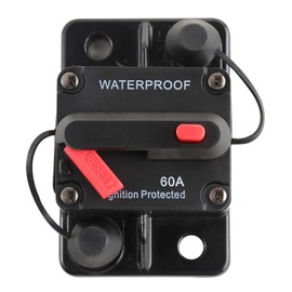 iplusmile 60 Amp Circuit Breaker Manual Reset Inline Fuse Inverter Waterproof 12V- 48V DC Fuse Holder for Motor Car Marine Trolling Boat Manual Power