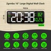 Zgrmbo 16-inch Digital Wall Clock with Remote Control, Large Display