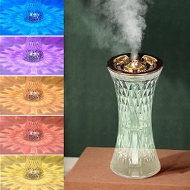 Oxsmohc Crystal Table Lamp, with Humidifiers for Bedroom, Color Change Night Light, 18 Color Car Change Diamond Bedside Lamp for Bedroom Living Room,Girlfriends Gift