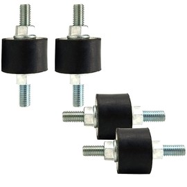 M10 Rubber Studs Shock Absorber Anti-Vibration Isolator Mounts 4 Packs, Rubber Cylindrical Vibration Isolation Mount for Air Compressors Garage Motor Diesel Engines(with 8PCS Non-Slip Nuts)