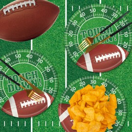 24 Pack Touchdown Football Plates Sets - Rugby Theme Party Supplies, 7 inch Disposable Party Dinner Dessert Paper Plate Tableware for Tailgate Football Birthday Game day Party Decorations Table Decor