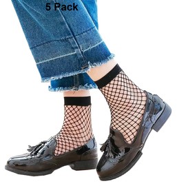 K BKVAVA Womens Fishnet Socks 5 Packs (Fishnet-NB-5 Pack)