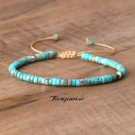Unbranded Natural Blue Turquoise Small Dainty Beads Healing Gemstone Women Men Bracelet