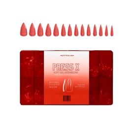 Notpolish PRESS X Soft Gel Nail Extensions - Medium Natural Stilleto Shaped Nail Tips for a Flawless Fit - Durable, Break-Resistant Fake Nails - Easy-to-Use Press On Nails - 630 Pcs