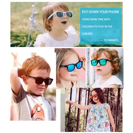 MAXJULI Polarized Kids Sunglasses for Girls and Boys with Fleaxible Frame Ages 3-10 3 Pack(Yellow/Pink+Matte Black+Black/Red)