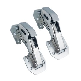 Qrity Pack of 4 Hinges 90° Furniture Hinges Soft Close Door Hinges Hydraulic Soft Close Hinges Cabinet Door for Wooden Doors, Cabinet Door, Suitable for the Thickness of Door Panel 12 ~ 22 mm