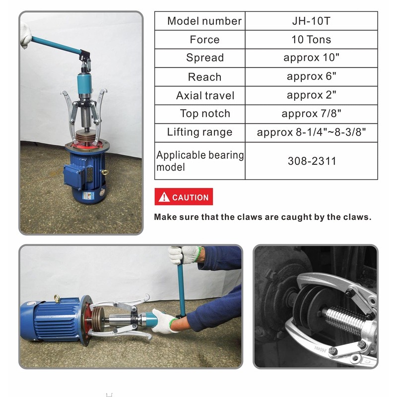 NMAZA 10Ton Hydraulic Gear Puller Wheel Bearing Pulling Separator 3