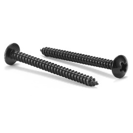 #6 x 1-1/2" Wood Screw 100Pcs Truss Head Phillips 18-8 (304) Stainless Steel Fast Self Tapping Screws Black Oxide by SG TZH