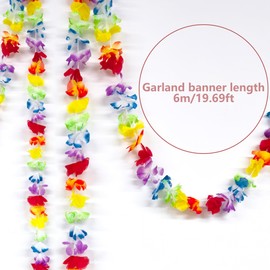 douyif Hawaiian Garland De Flowers Hibiscus Hawaiian Flower Garland Decoration Hawaiian Garland Hibiscus for Hawaii Tropical Carnival Summer Beach Theme Aloha Tiki Party Hanging Decoration (6 Metres)