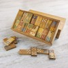 NOVICA Hand Made Rain Tree Wood Double Twelve Domino Set,